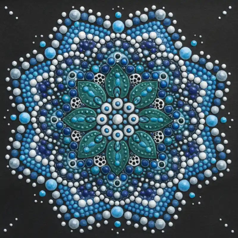 Blue mandala. Dot painting. Dot painting workshop. Heritage craft. Pellars and Crafters. Craft workshops.