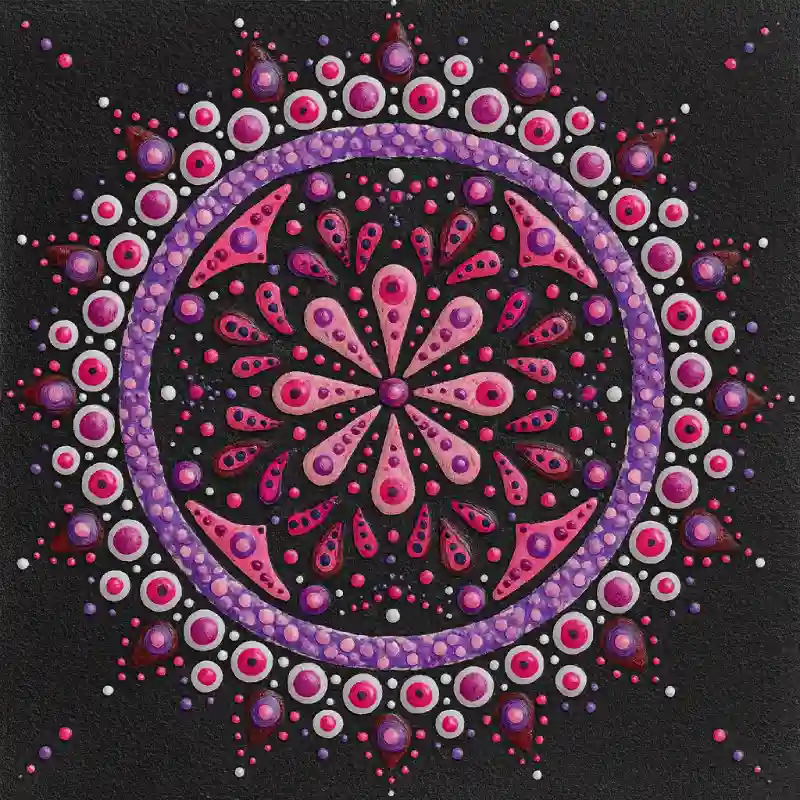 Pink mandala. Dot painting. Dot painting workshop. Heritage craft. Pellars and Crafters. Craft workshops.
